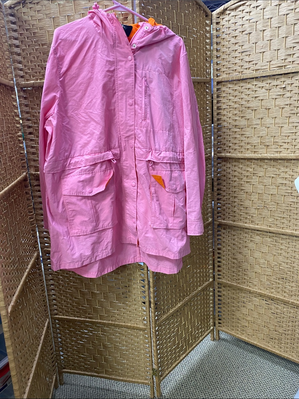 J. Crew Pink Hooded Trench Coat